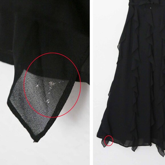 Bardot Emily Frill Maxi Dress with Ruffle Overlay 4 XS Black Dark Romantic $129 - Picture 16 of 16